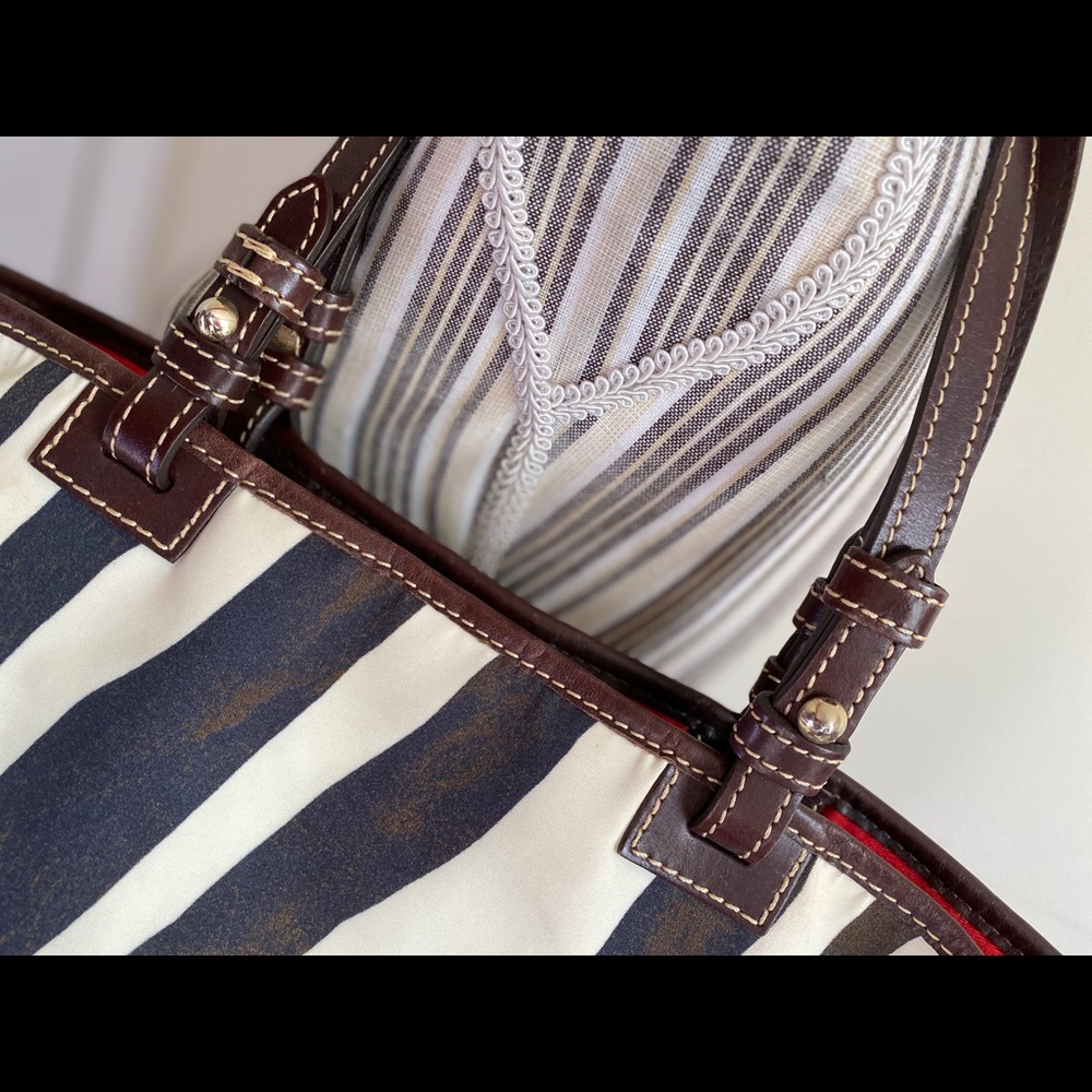 Dooney & Bourke Zebra Print Tote in Black, White & Brown - Picture 5 of 15